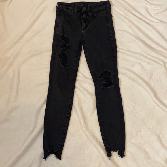 American Eagle Outfitters Denim - American Eagle distressed black hi-rise jegging
